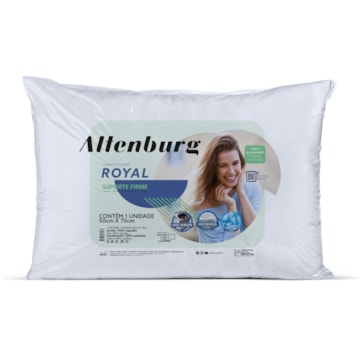 Travesseiro Altenburg Royal 100% Algodão Percal 200 Fios Suporte Firme 50cm X 70cm (1 Peça)