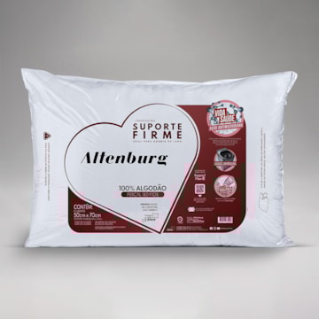 Travesseiro Altenburg Suporte Firme 100% Algodão Percal 180 fios 50cm x 70cm (1 Peça)