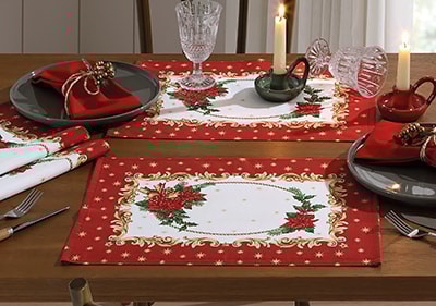 Kit 4 Peças Jogo Americano Dohler Athenas Harmonia de Natal