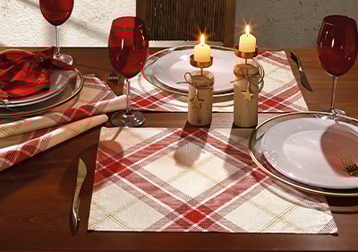 Kit 4 Peças Jogo Americano Dohler Celebra Natal Xadrez