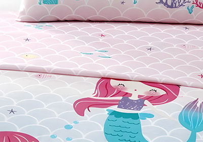 Jogo de Cama Solteiro Infantil Dohler Mini Mermaid 100% Algodão