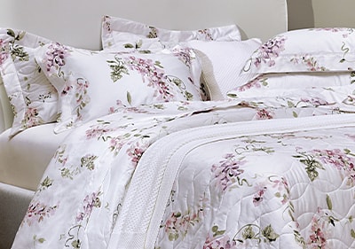 Jogo de Cama King Size Trussardi Wisteria 100% Algodão Cetim 200 Fios