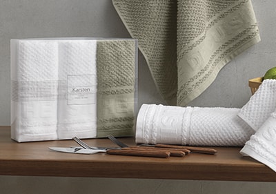 Kit 3 Peças Pano de Copa Karsten Cuisine 100% Algodão