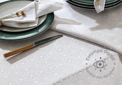 Toalha de Mesa Retangular Dohler Clean Renova Estampado Digital Alicia
