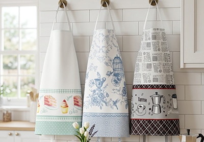 Avental de Cozinha Dohler Clean Antimanchas Pausa da Tarde c/ Tiras Ajustáveis