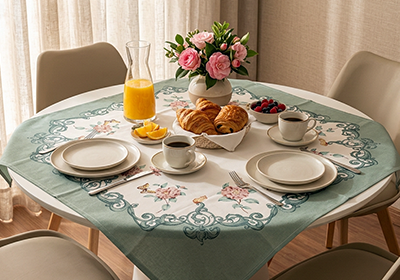 Toalha de Chá / Centro de Mesa Dohler Clean Renova Estampado Digital Borboletas 78cm x 78cm