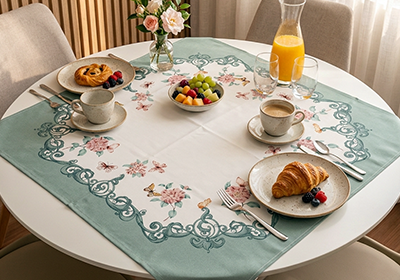 Toalha de Chá / Centro de Mesa Dohler Clean Renova Estampado Digital Borboletas 78cm x 78cm