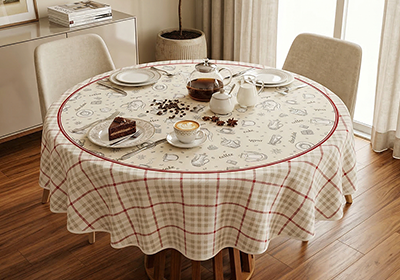 Toalha de Mesa Redonda Dohler Chá da Tarde 4 Lugares 1,60m