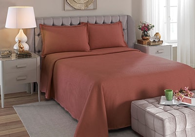 Kit Colcha Solteiro Dohler Piquet AM-1558 Liso