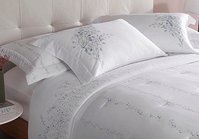 Kit Cobre-Leito Colcha King Size Buddemeyer Bud Vision Daisy 100% Algodão Fio Penteado Cetim 270 Fios (3 Peças)