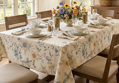 Toalha de Mesa Retangular Dohler Clean Renova Estampado Digital Magnolia