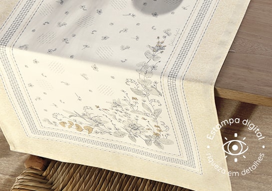 Caminho de Mesa Dohler Clean Renova Estampado Digital Anita 45cm x 1,60m