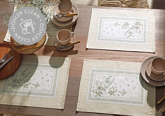 Kit 4 Peças Jogo Americano Dohler Clean Renova Estampado Digital Anita