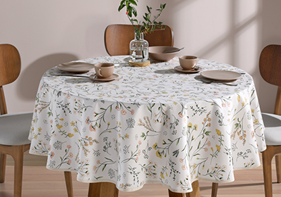 Toalha de Mesa Redonda Dohler Clean Florencia 4 Lugares 1,60m