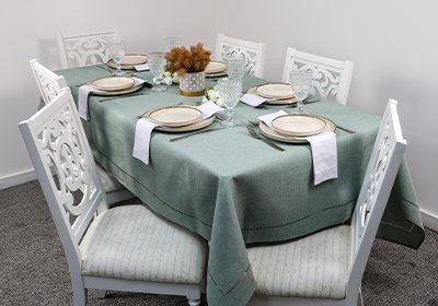 Toalha de Mesa Retangular Glamour Verde Star