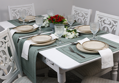 Kit 2 peças Jogo Americano Glamour Verde Star 35cm x 50cm