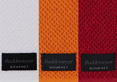 Kit 3 Peças Pano de Copa Buddemeyer Branco, Laranja e Vermelho 100% Algodão