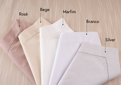 Kit 4 peças Guardanapo de Tecido Casa Argivai À Jour Verde Musgo Percal 100% Algodão