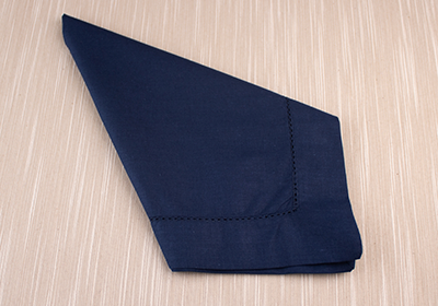 Kit 4 peças Guardanapo de Tecido Casa Argivai À Jour Navy Percal 100% Algodão