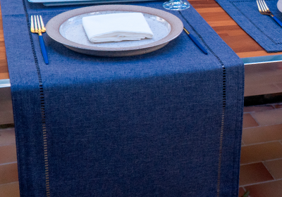 Caminho de Mesa Casa Argivai Glamour Navy