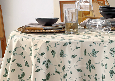 Toalha de Mesa Redonda Dohler Clean Athenas Botânica Folhas
