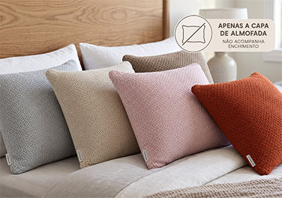 Capa de Almofada Classic Tricot/Veludo com Zíper