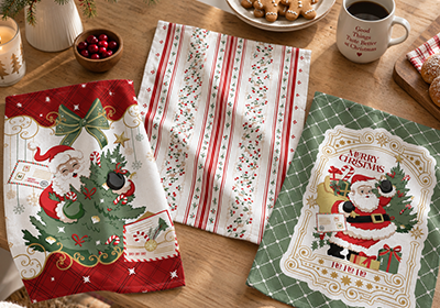Kit 3 Peças Pano de Copa Felpudo Dohler Natal Divertido 100% Algodão