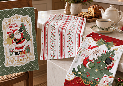 Kit 3 Peças Pano de Copa Felpudo Dohler Natal Divertido 100% Algodão