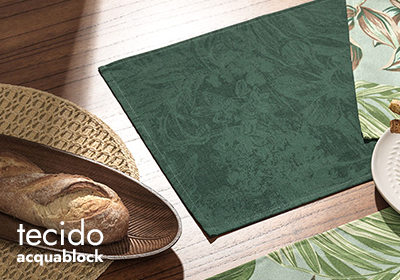 Kit 6 Peças Jogo Americano Impermeável Karsten Jacquard Verde