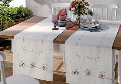 Caminho de Mesa Dohler Clean Renova Estampado Digital Jardim