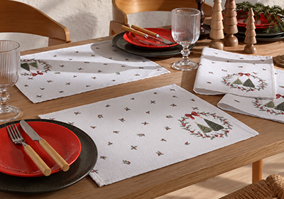 Kit 4 Peças Jogo Americano Dohler Clean Estampado Digital Bosque de Natal