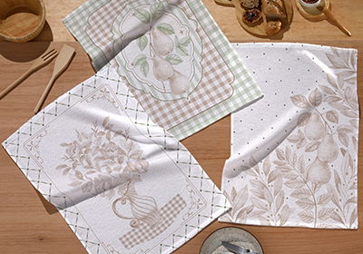 Kit 3 Peças Pano de Copa Dohler Outono Floral