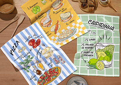 Kit 3 Peças Pano de Copa Dohler Receitas