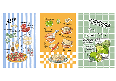 Kit 3 Peças Pano de Copa Dohler Receitas