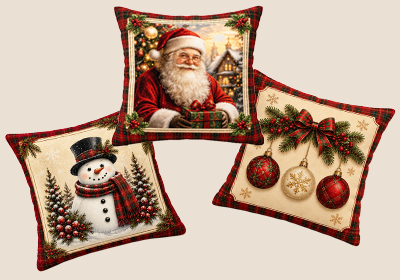 Kit 3 Capa de Almofada Dreams Natal Encantado