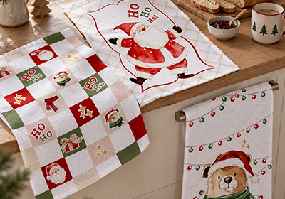 Kit 3 Peças Pano de Copa Felpudo Dohler Natal Divertido 100% Algodão