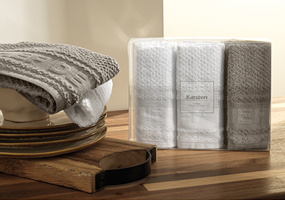 Kit 3 Peças Pano de Copa Karsten Cuisine 100% Algodão