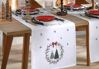 Caminho de Mesa Dohler Clean Estampado Digital Bosque de Natal