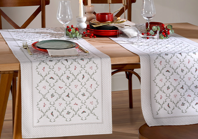 Caminho de Mesa Dohler Clean Estampado Digital Trama Natalina