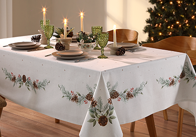  Toalha de Mesa Retangular Dohler Clean Matisse Estampado Digital Natal Campestre