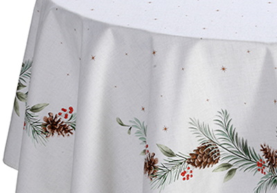 Toalha de Mesa Redonda Dohler Clean Matisse Estampado Digital Natal Campestre 8 Lugares 2,00m
