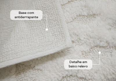 Tapete Kacyumara Lijor 100% Algodão Antiderrapante 50cm x 80cm