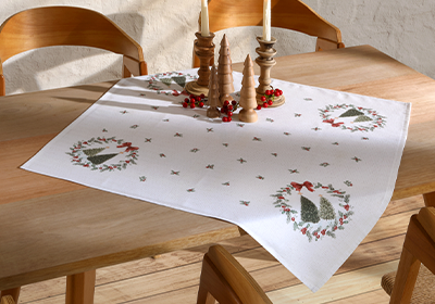  Toalha de Chá / Centro de Mesa Dohler Clean Estampado Digital Bosque de Natal 