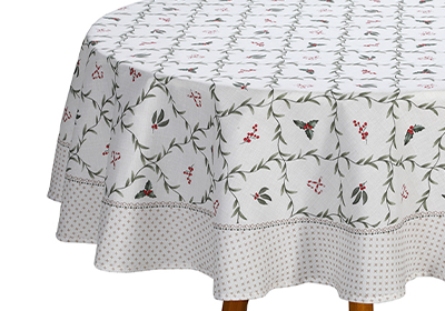 Toalha de Mesa Redonda Dohler Clean Estampado Digital Trama Natalina