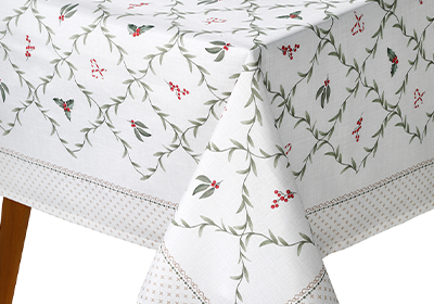 Toalha de Mesa Retangular Dohler Clean Estampado Digital Trama Natalina 6 Lugares 1,40m x 2,10m