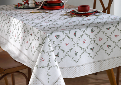 Toalha de Mesa Retangular Dohler Clean Estampado Digital Trama Natalina 6 Lugares 1,40m x 2,10m