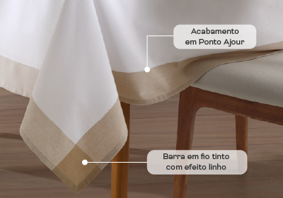 Toalha de Mesa Dohler Léia Ajour 100% Algodão