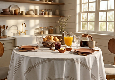 Toalha de Mesa Redonda Dohler Clean Nina