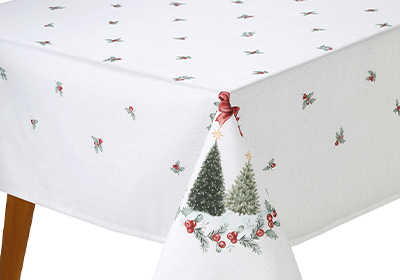 Toalha de Mesa Retangular Dohler Clean Estampado Digital Bosque de Natal