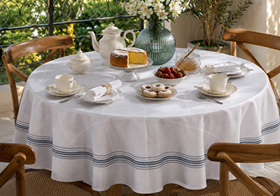 Toalha de Mesa Dohler Clean Ciel Redonda
